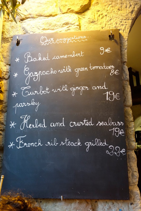 Daily Menu on the Blackboard